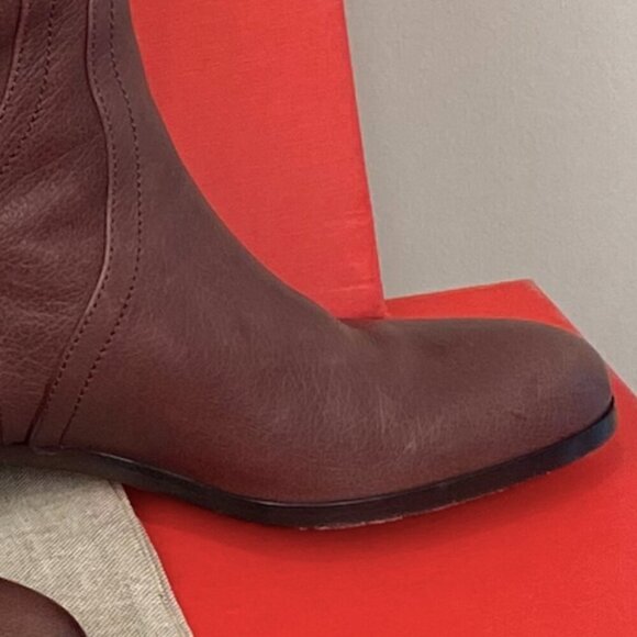 Valentino Garavani Brown Leather Floral Appliqué Boots | Size 39 1/2 - Picture 10 of 10